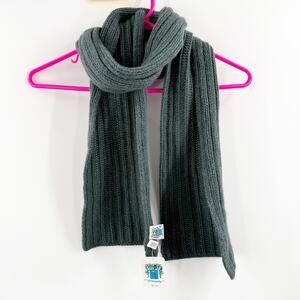 Portolano Scarf Lambs Wool Angora Rabbit Fur Blend NWT Green Cable Knit Winter